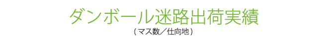 ダンボール迷路出荷実績